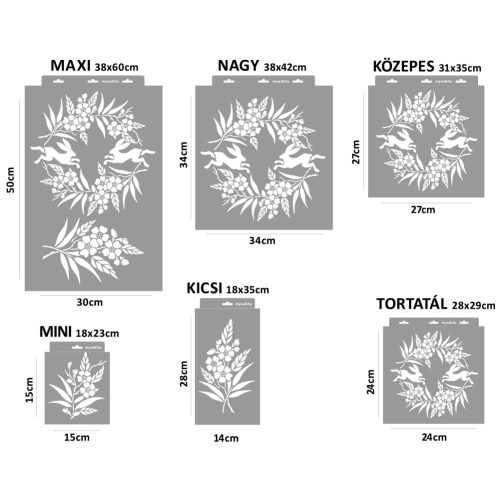 Húsvét 02 stencil - Festő - 38x60 cm maxi