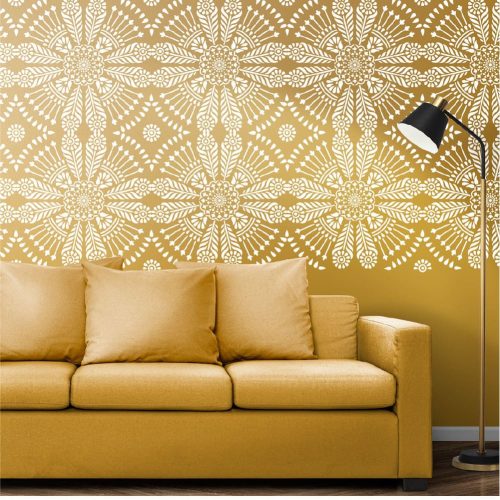 Indián mandala stencil - 3D - 59x63 cm extra