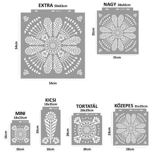 Indian mandala painting stencil - 38x42 cm