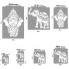 Indiai elefánt stencil - Festő - 59x63 cm extra