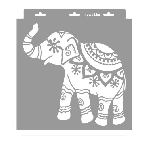 Indiai elefánt stencil - Festő - 31x35 cm közepes