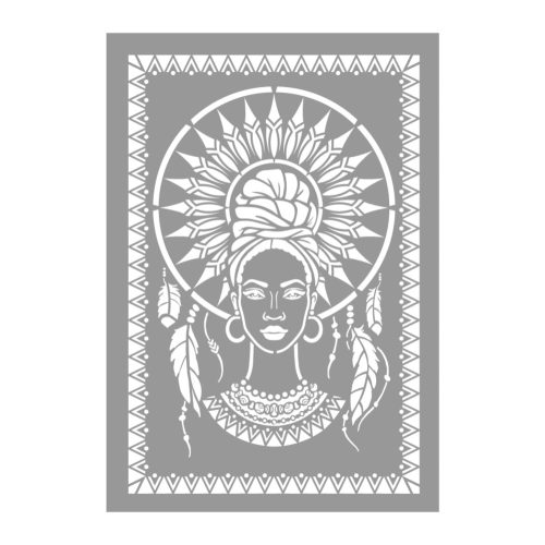 Indián nő stencil - Festő - 45x65 cm giga