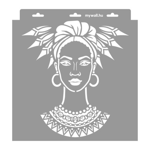 Indián nő stencil - Festő - 31x35 cm közepes