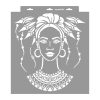 Apache woman painting stencil - 38x42 cm