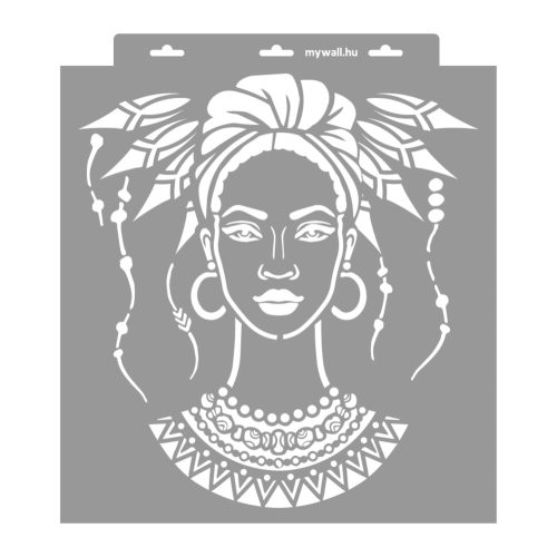 Indián nő stencil - Festő - 38x42 cm nagy