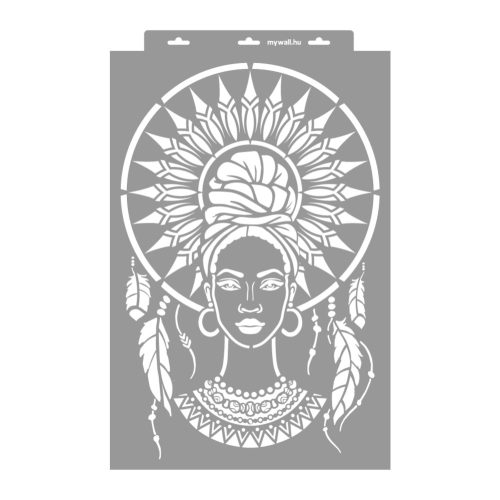 Indián nő stencil - Festő - 38x60 cm maxi