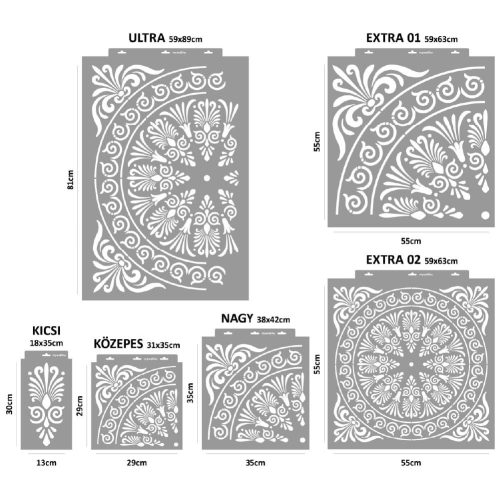 Kalkutta stencil - Festő - 31x35 cm közepes