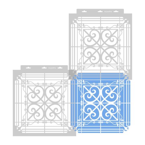 Fireplace grill painting stencil - 38x42 cm
