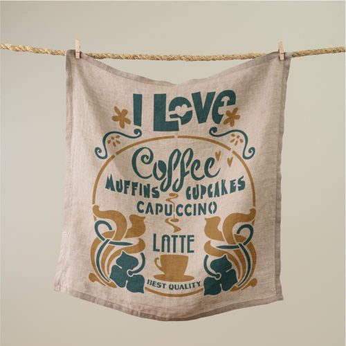 Kávé stencil - 3D - 38x42 cm nagy