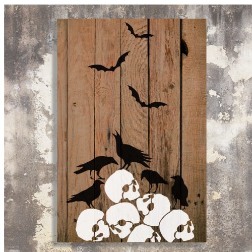 Skulls painting stencil - 31x35 cm