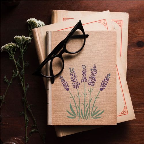 Levendula stencil - Festő - 18x23 cm mini