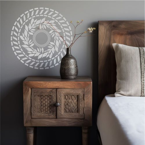Leveles mandala stencil - Festő - 31x35 cm közepes