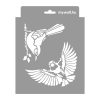 Chirping birds painting stencil - 18x23 cm