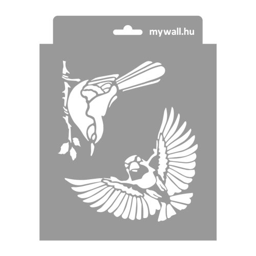 Chirping birds painting stencil - 18x23 cm
