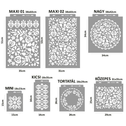 Magyar 02 stencil - 3D - 38x42 cm nagy
