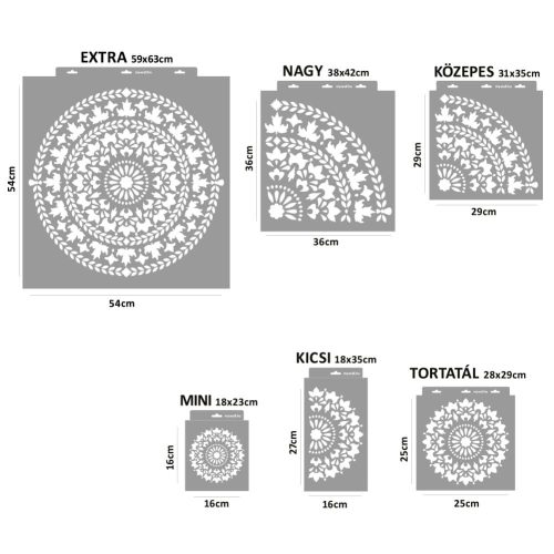 Mandala 12 painting stencil - 18x35 cm