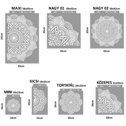 Mandala 13 stencil - 3D - 38x60 cm maxi
