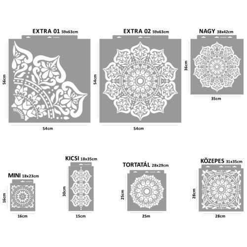 Mandala 14 painting stencil - 59x63 cm 02