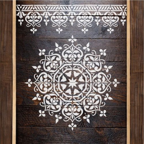 Mandala 04 stencil - 3D - 31x35 cm közepes