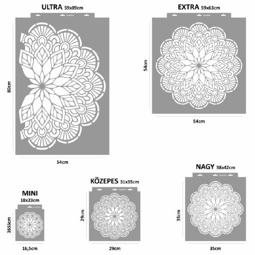 Mandala 06 stencil - 3D - 31x35 cm közepes