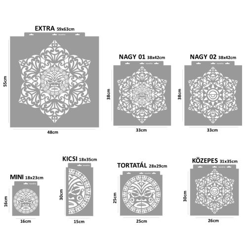 Maori 01 stencil - 3D - 28x29 cm tortatál