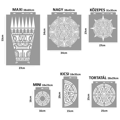 Maori 02 stencil - Festő - 38x42 cm nagy