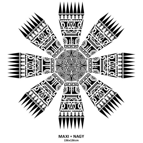 Maori 02 stencil - 3D - 38x42 cm nagy