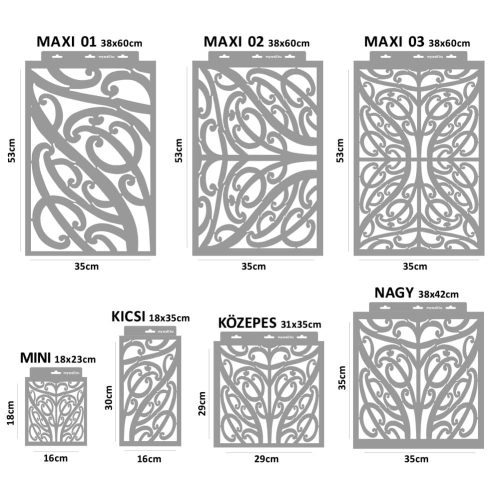 Maori 05 stencil - 3D - 31x35 cm közepes