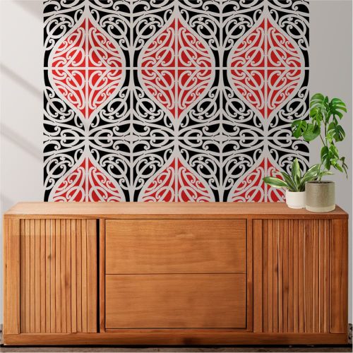 Maori 05 stencil - 3D - 31x35 cm közepes