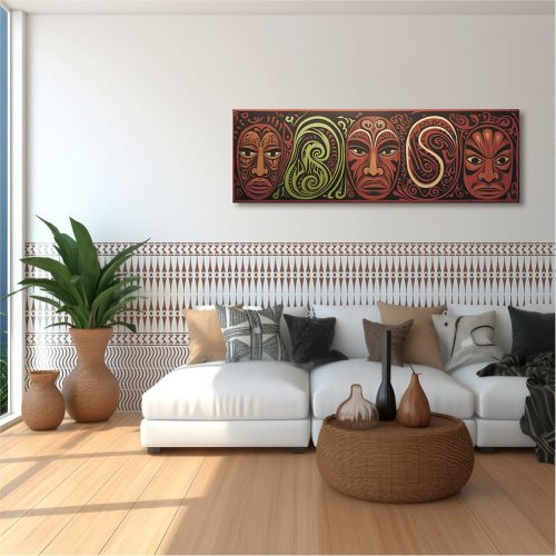 Maori 07 stencil - 3D - 31x35 cm közepes