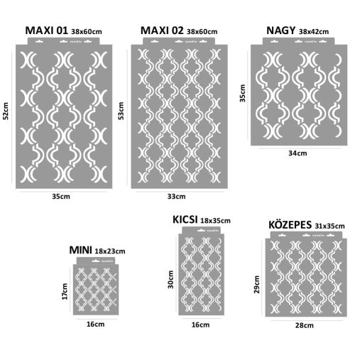 Marokkó 10 stencil - Festő - 31x35 cm közepes