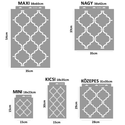 Marokkó 16 stencil - Festő - 18x35 cm kicsi