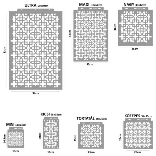 Marokkó 18 stencil - Festő - 18x35 cm kicsi