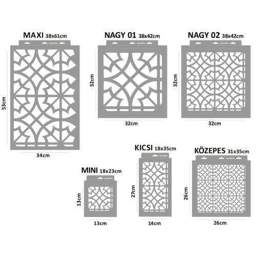 Marokkó 03 stencil - 3D - 38x42 cm nagy 1