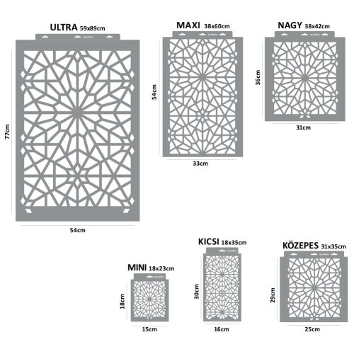 Marokkó 09 stencil - 3D - 31x35 cm közepes