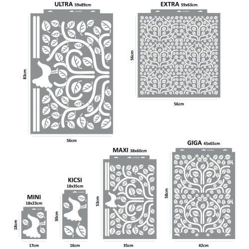 Mesél az erdő stencil - Festő - 38x60 cm maxi