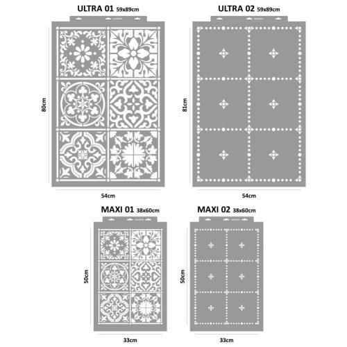 Mirabella Csempe stencil - Festő - 59x89 cm ultra 1