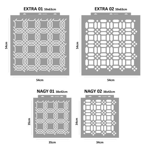 Mirabella Octagon 3D stencil - 38x42 cm 01