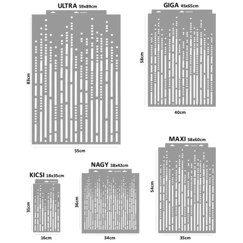 Morze stencil - 3D - 38x42 cm nagy