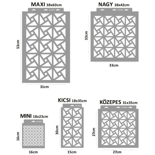 Mozaik 01 stencil - 3D - 18x35 cm kicsi