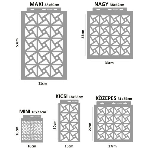 Mozaik 01 stencil - Festő - 31x35 cm közepes
