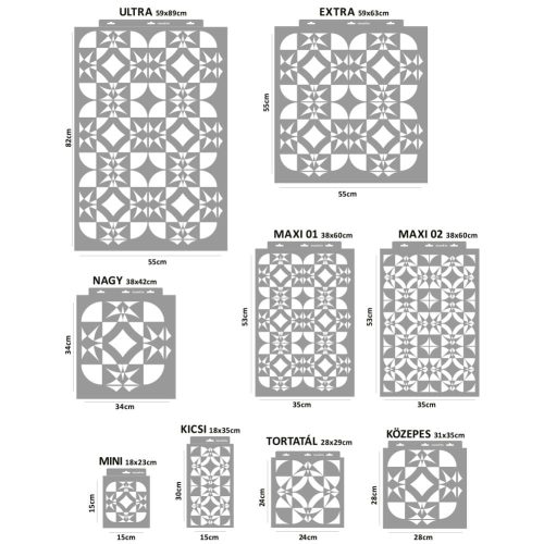 Mozaik 03 stencil - 3D - 59x63 cm extra