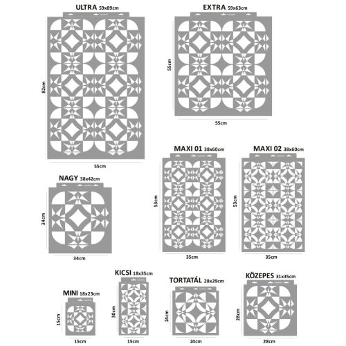Mozaik 03 stencil - 3D - 38x60 cm maxi 1