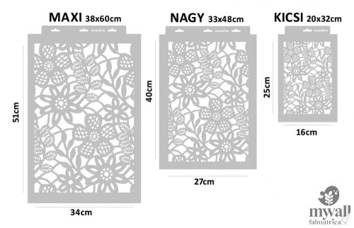 Csipke virágok - MyWall stencilcsalád