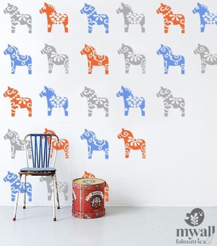 Dala horses - MyWall stencil family