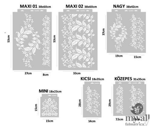 Virágbordűr - MyWall stencilcsalád