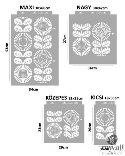 Napraforgó - MyWall stencilcsalád