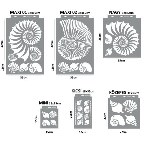 Nautilus 3D stencil - 38x60 cm 02