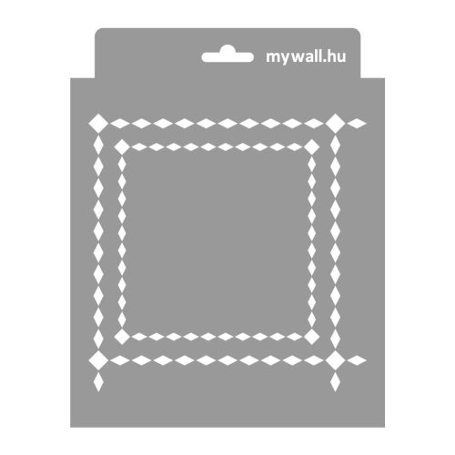 Négyzetek 02 stencil - Festő - 18x23 cm mini