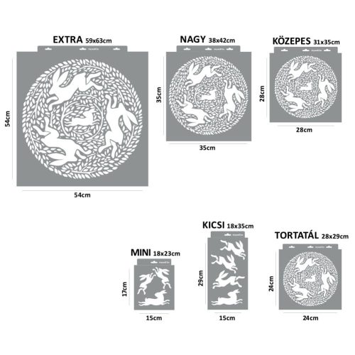 Easter bunny painting stencil - 38x42 cm